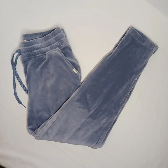 UGG Belden Velour Lounge SET Hoodie & Joggers Dusty Blue XS 2-Piece - Picture 7 of 16